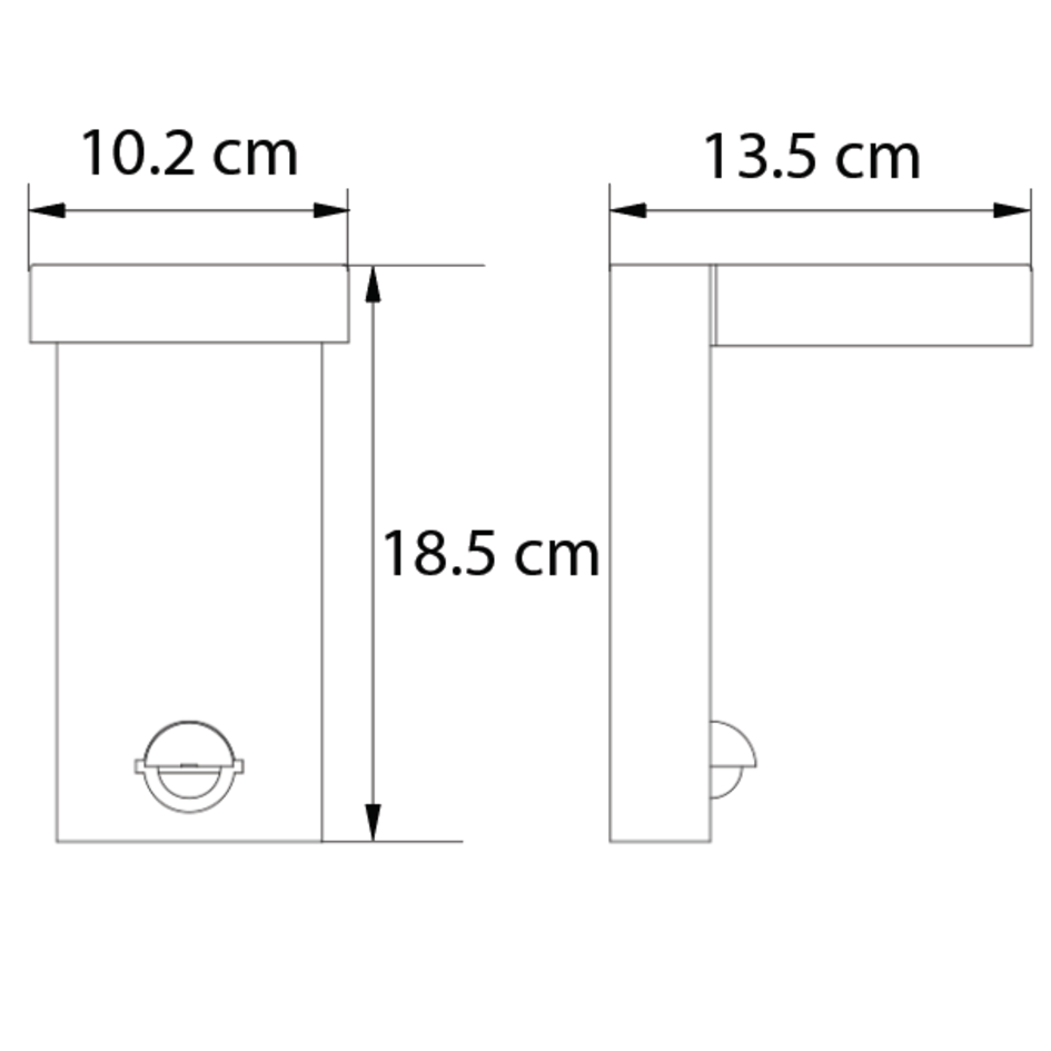 Wandlamp Luca met sensor - antraciet