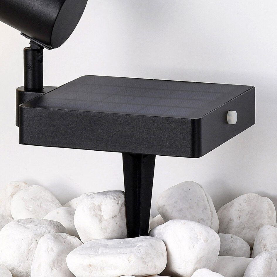 Zwarte solar prikspot buitenlamp - Valerio