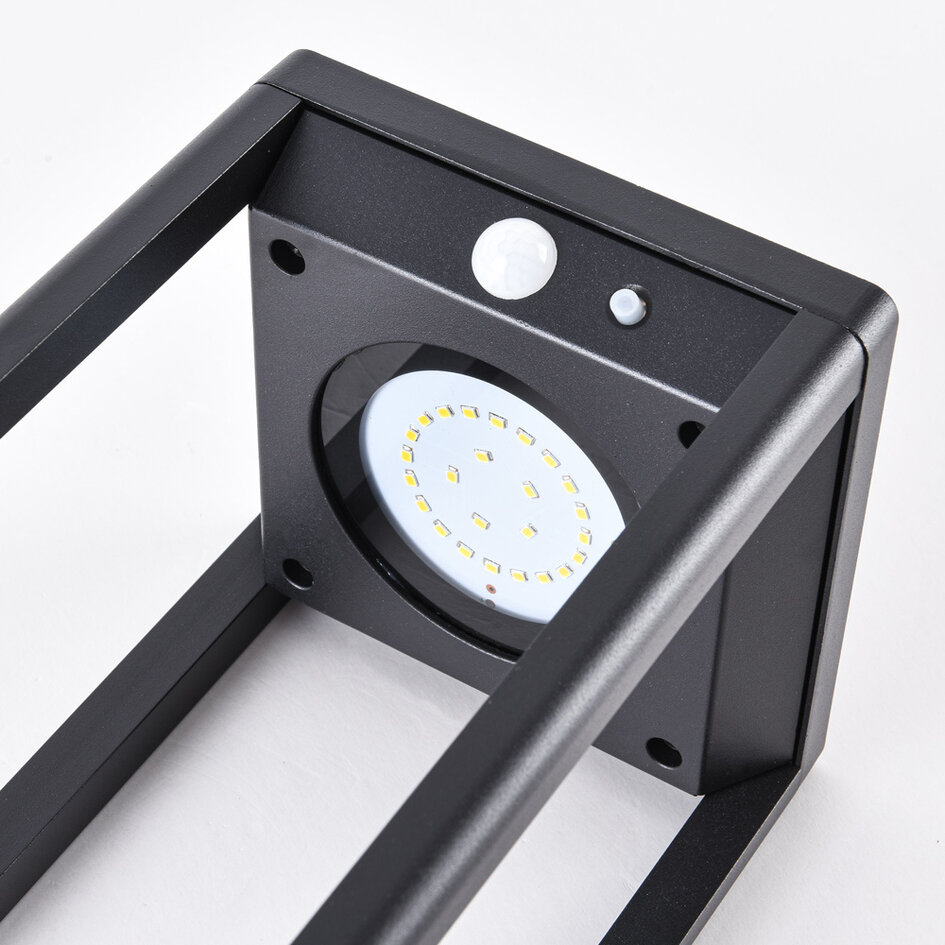 Lampe d'extérieur solaire sur pied Marcello à détecteur - noir