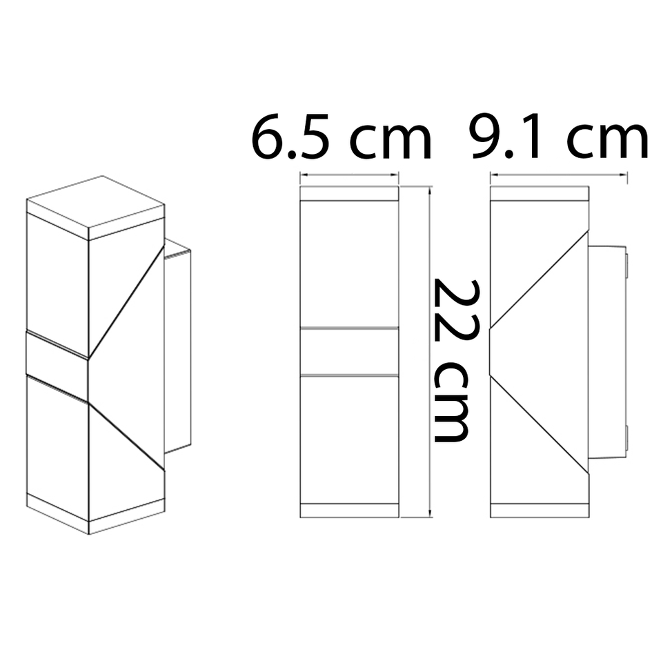 Verstelbare wandlamp Michael 2-lichts - zwart