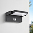 Kantelbare solar wandlamp Berlin met sensor en stelknop