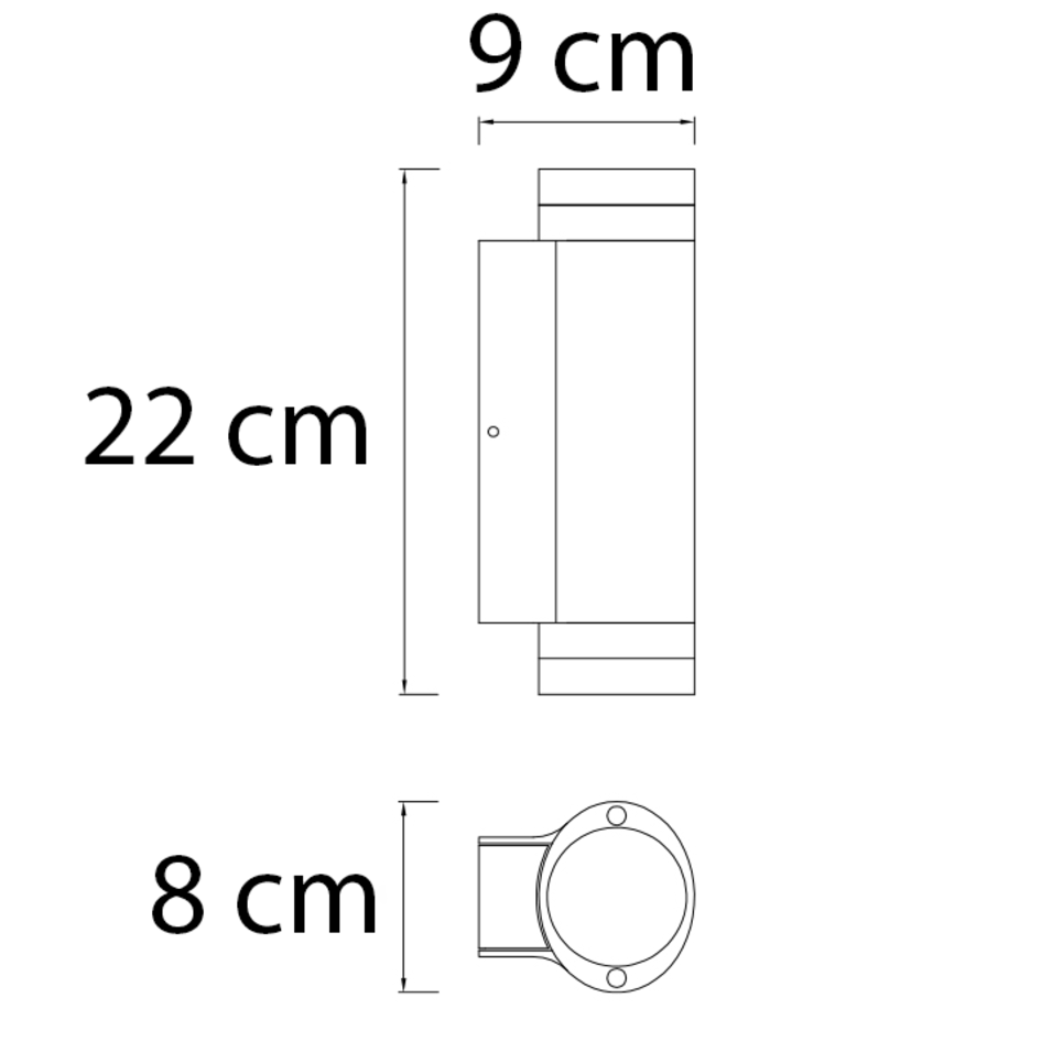 Applique extérieur Showman 2 lumières - noire