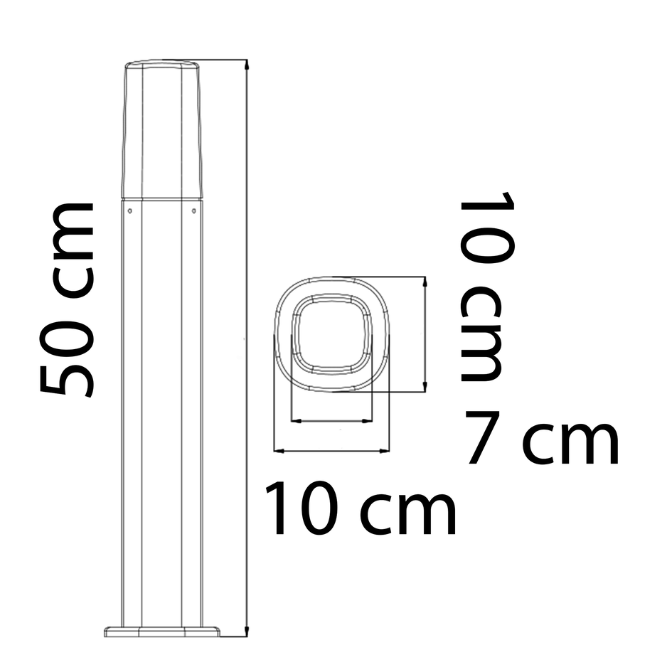 Lampe extérieur moderne anthracite Izo, 50cm