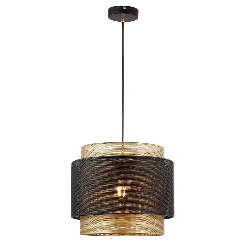 Lampe suspendue Lauren - noir et or