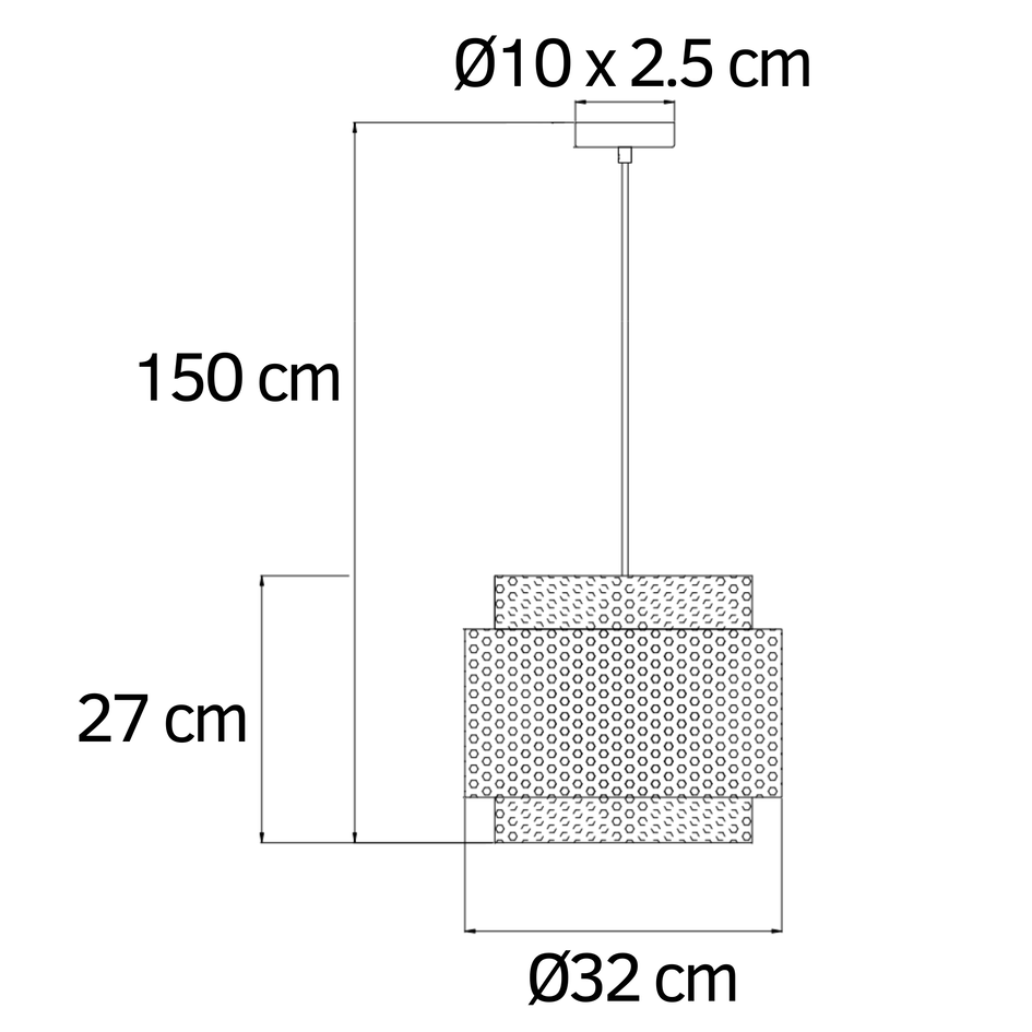 Lampe suspendue Lauren - noir et or