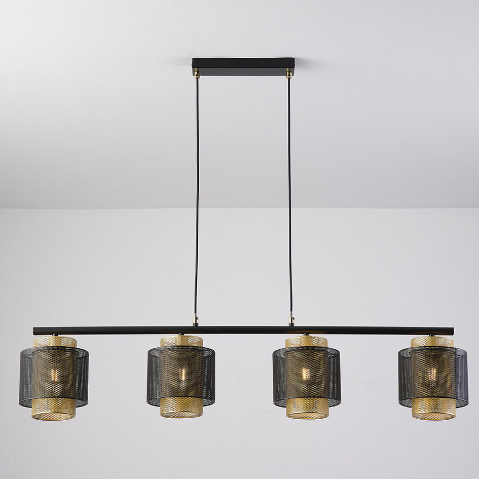 Hanglamp Jennifer in zwart met goud