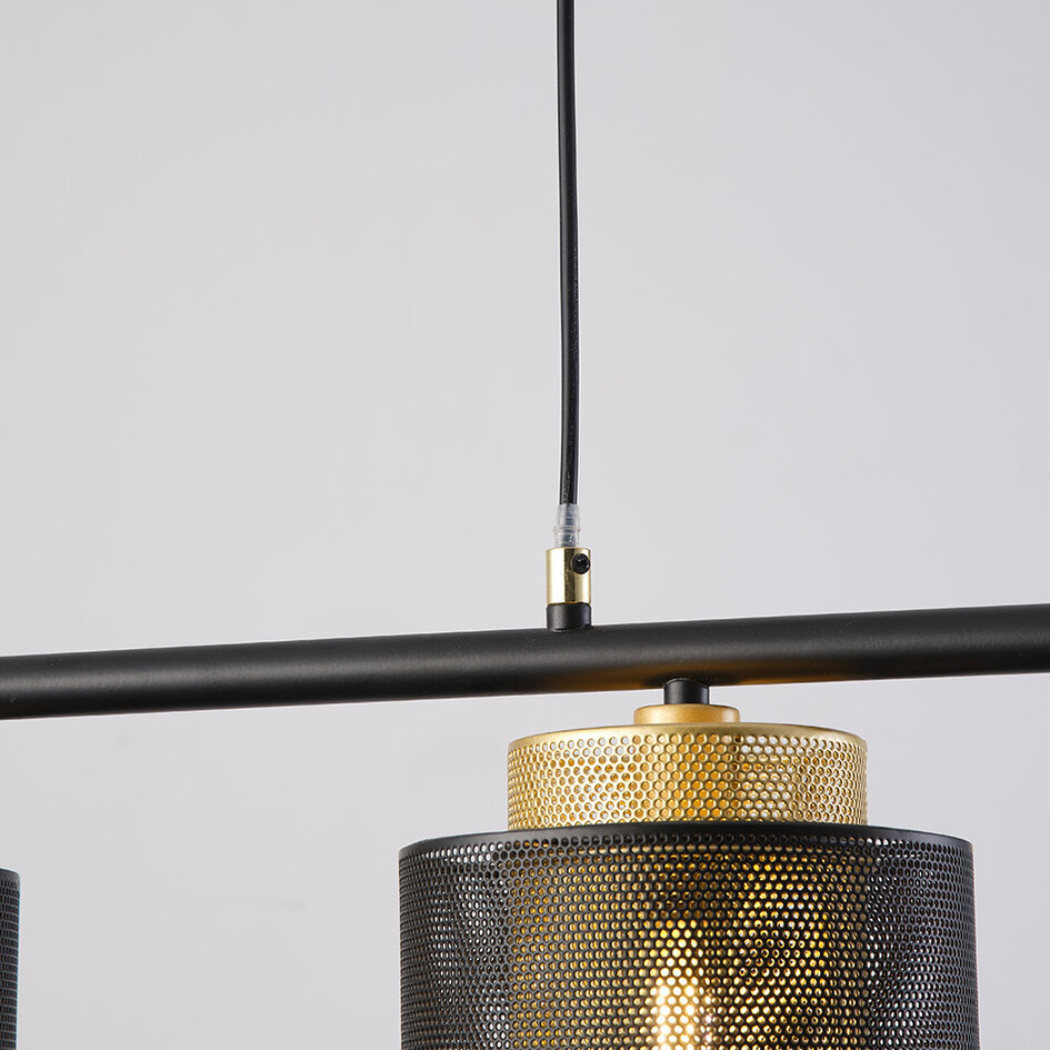 Lampe suspendue Jennifer - noir avec or