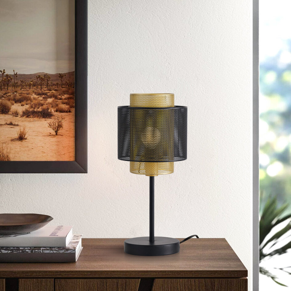 Lampe de table Ava - noir et or