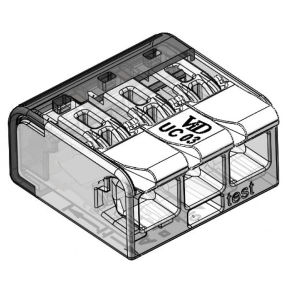 Borne de soudure universelle pour 3 fils de 0,2 à 0,4 mm².