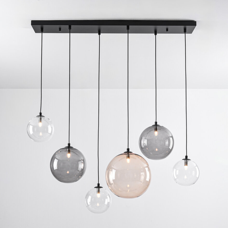Lampe suspendue contemporaine avec ampoules en verre de différentes couleurs - Lumora
