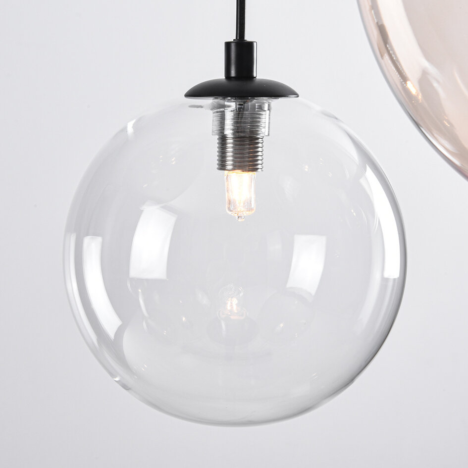 Lampe suspendue contemporaine avec ampoules en verre de différentes couleurs - Lumora