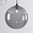 6-lichts hanglamp Lumora - smoke, amber en transparant glas