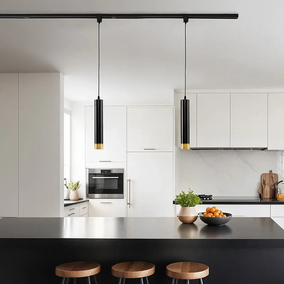 1,5 meter starterset voor 1-fase railverlichting - zwart