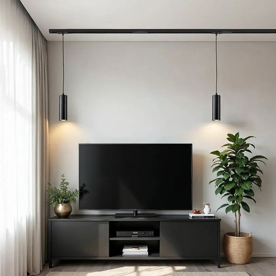 Kit de démarrage de 3 mètres pour éclairage sur rail monophasé - noir