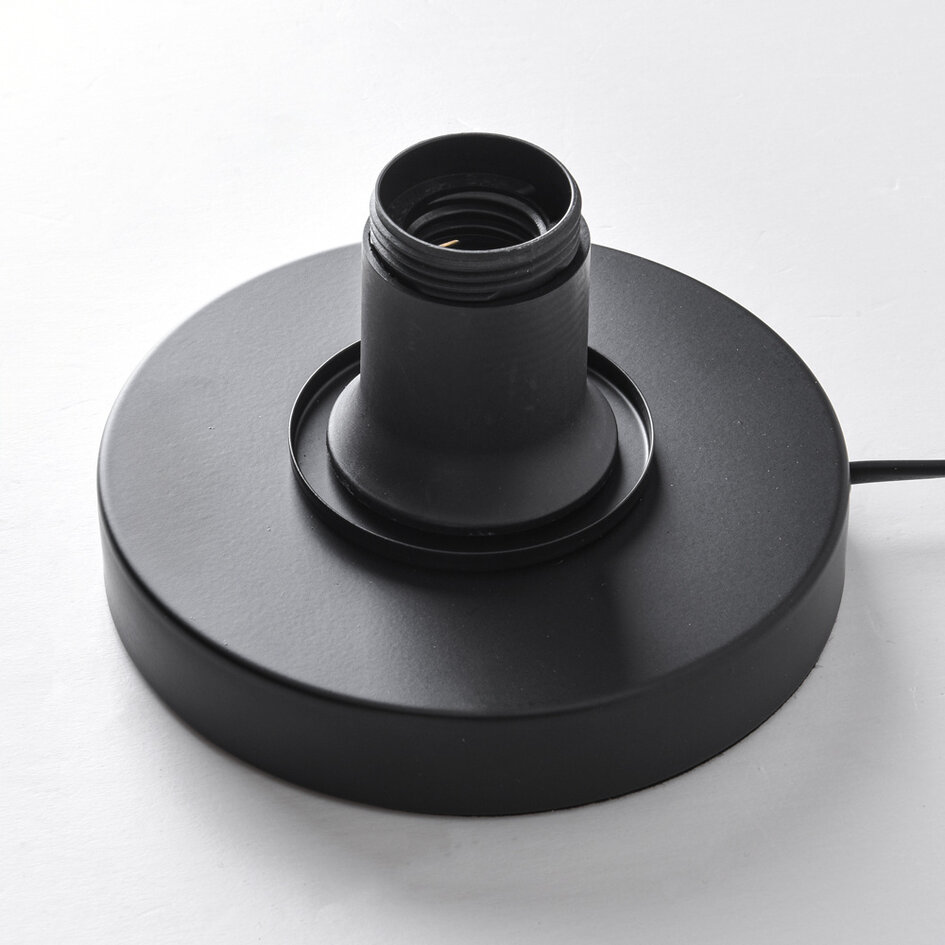 Moderne glazen tafellamp zwart met smoke glas - Solo