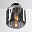 1-lichts plafondlamp Soli - zwart en smoke glas