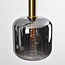 3-lichts zwart met gouden hanglamp Tectos met smoke glas