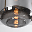 3-lichts zwart met gouden hanglamp Tectos met smoke glas