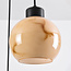 3-lichts hanglamp mat zwart met marmerlook - Marmore