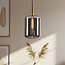 1-lichts hanglamp Sofito - zwart, goud en smoke glas