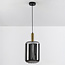 Lampe suspendue moderne noir et or avec verre fumé - Sofito