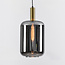 1-lichts hanglamp Sofito - zwart, goud en smoke glas