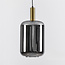 1-lichts hanglamp Sofito - zwart, goud en smoke glas