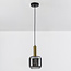 Lampe suspendue moderne noir et or avec verre fumé - Appeso