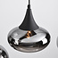 Lampe suspendue noire avec verre fumé, 8 lumières - Loic