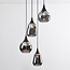 Suspension 4 lumières Loua - noir et verre fumé