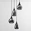 Suspension 4 lumières Loua - noir et verre fumé
