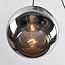Suspension 4 lumières Loua - noir et verre fumé