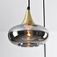 3-lichts hanglamp Loua - goud en smoke glas