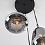 Hanglamp goud met smoke glas, 3-lichts - Loua