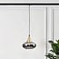Suspension Nill pour rail monophasé, verre fumé large à effet miroir, doré