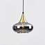 Lampe suspendue sur rail à 1 phase Nill gold avec verre fumé - verre large