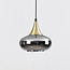 Suspension Nill pour rail monophasé, verre fumé large à effet miroir, doré
