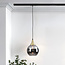 1-fase rail hanglamp Nya goud met smoke rond glas en spiegeleffect