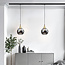 1-fase rail hanglamp Nya goud met smoke glas en spiegeleffect - rond