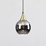 1-fase rail hanglamp Nya goud met smoke glas en spiegeleffect - rond