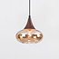 1-fase rail hanglamp Nill met amber glas en donkere houtoptiek - breed glas