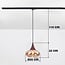 Suspension Nill pour rail monophasé, verre ambré large et bois foncé