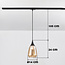 1-fase rail hanglamp Noi met amber glas - druppel