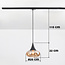 1-fase rail hanglamp Nill met amber glas - breed glas