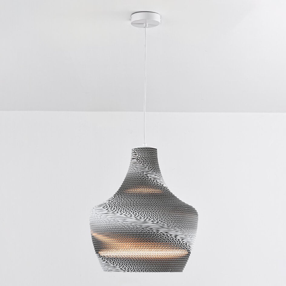 Suspension 1 lumière Cato - carton blanc