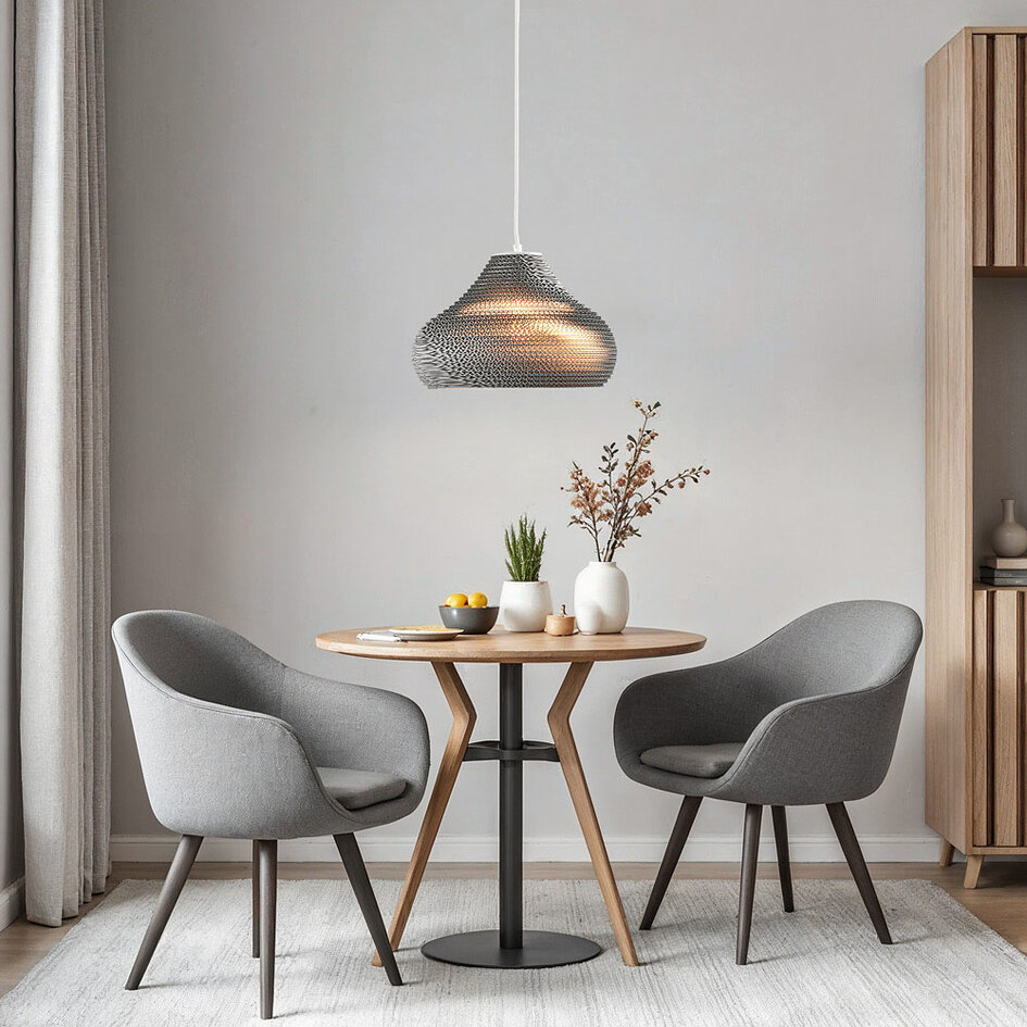 Lampe suspendue en carton blanc - Lena