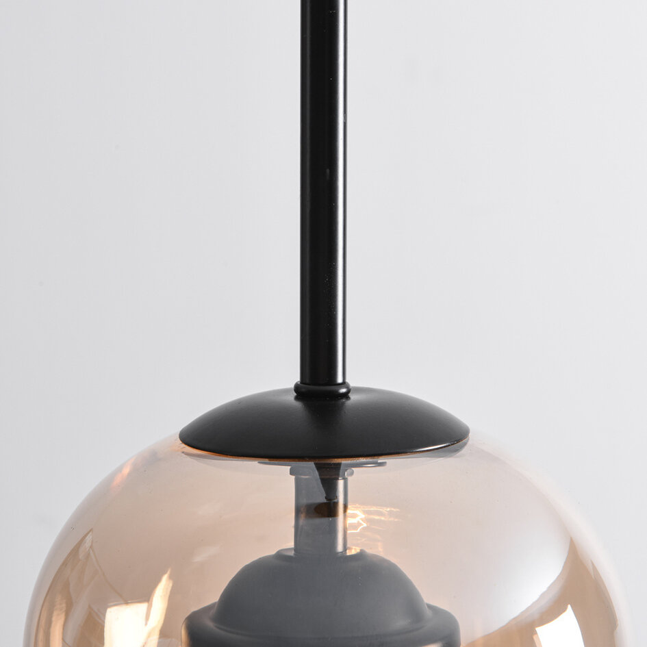 Lampe suspendue Topel en forme de cloche - verre ambré