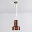 Lampe suspendue Rurka or avec verre brun