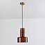 Lampe suspendue Rurka or avec verre brun