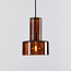 Lampe suspendue Rurka or avec verre brun